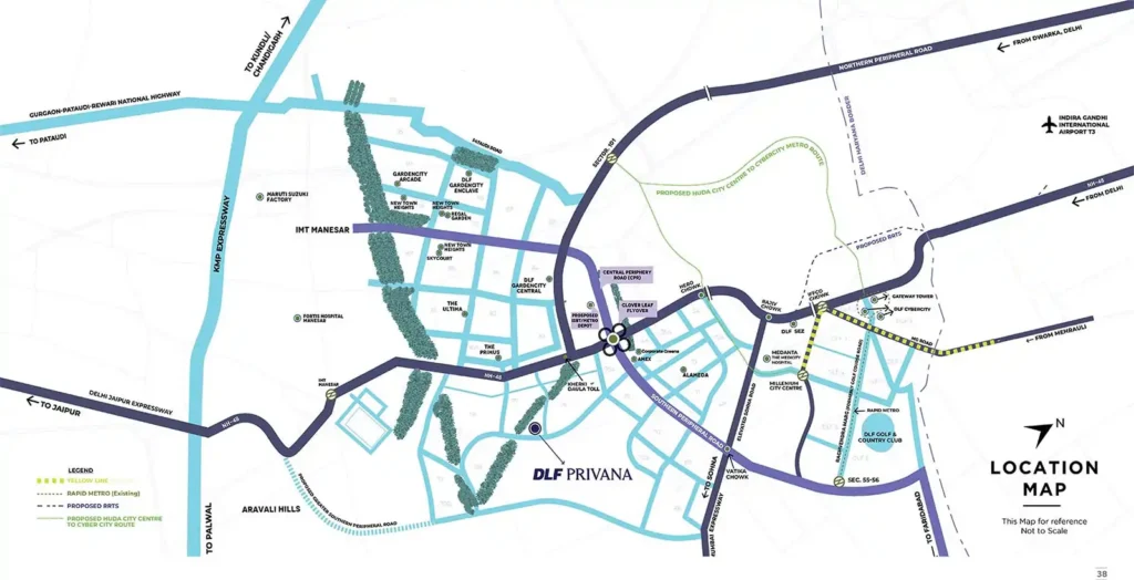 dlf privana north location map